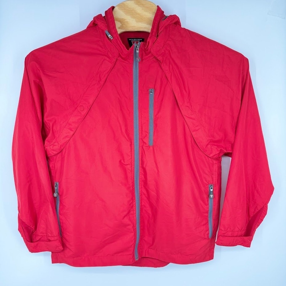 SCOTTeVEST Tropiformer TEC Convertible Travel Utility Jacket Magnetic Men M Red